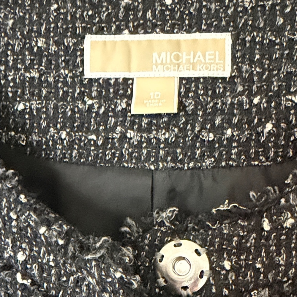 Michael Kors Black and White Tweed Blazer - Picture 3 of 14
